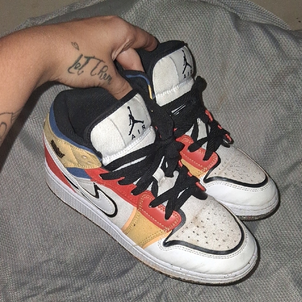 Jordan Kids Sneakers in Red, Yellow, and White